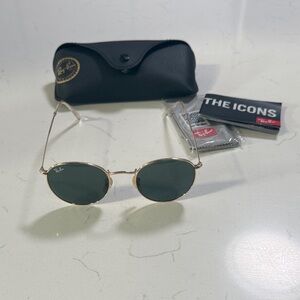 Ray-Ban Gold Frame Sunglasses with Dark Lenses